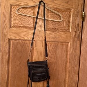Embrazio western style Black Leather Crossbody Bag
